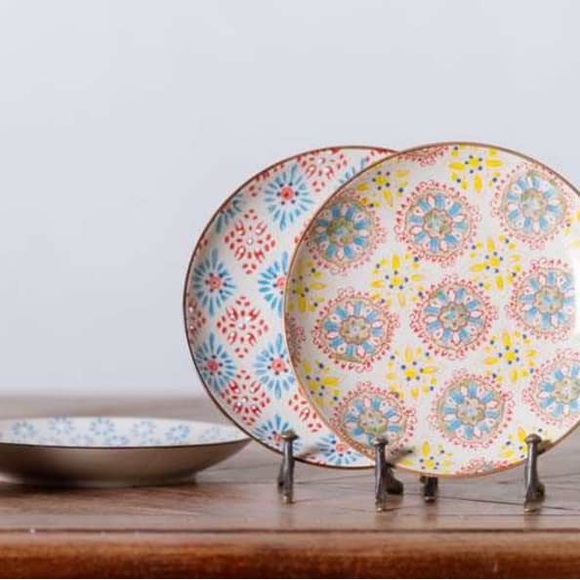 chehoma Other - Chehoma SET Bohemian ceramic plates saucers cereal bowls